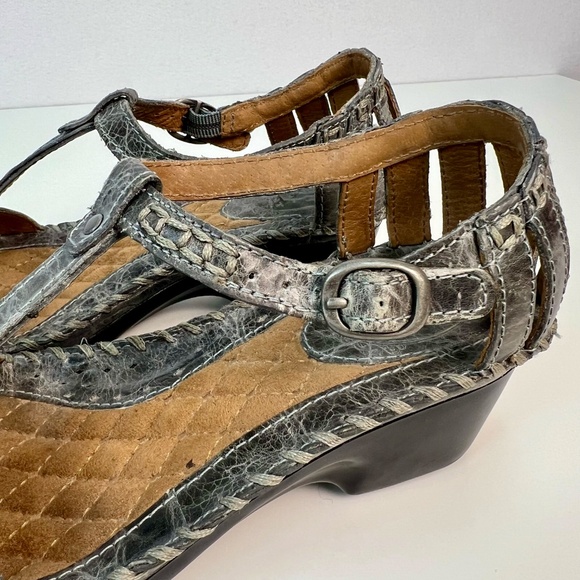 Ariat Shalimar Gray Leather T-Strap Sandals Open Toe Women's Sz 6.5 Boho Western - Picture 6 of 13